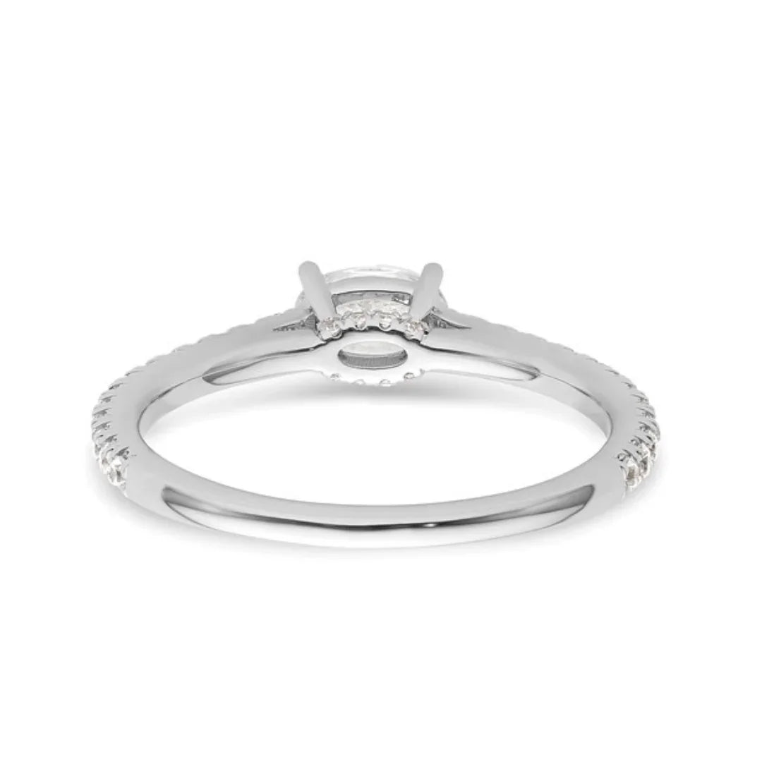 Lab Grown Diamond East-West Oval Engagement Ring - Fine Diamond