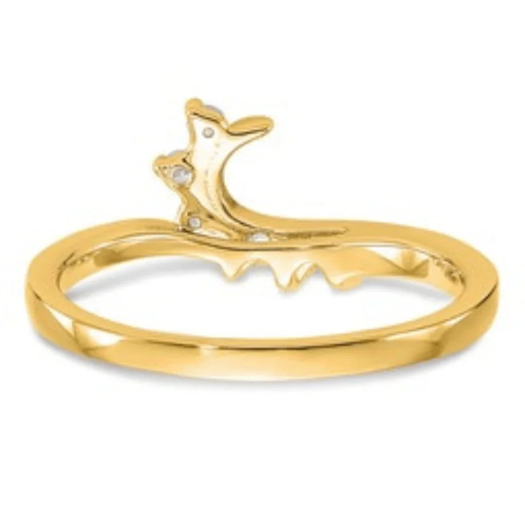 14K Yellow Gold Lab Diamond Wrap Enhancer Ring - Fine Diamond