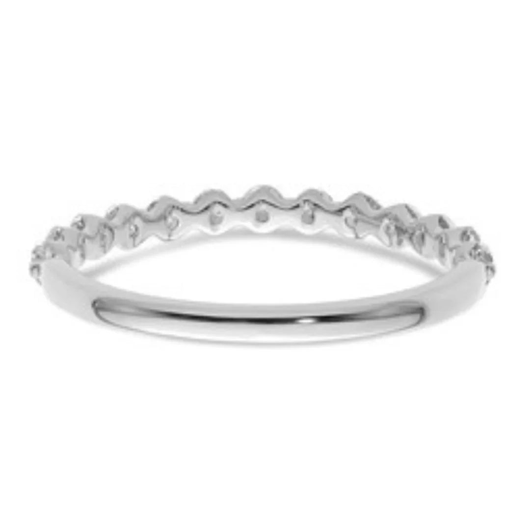 14K Gold Lab Grown Diamond Half Eternity Band Ring - Fine Diamond