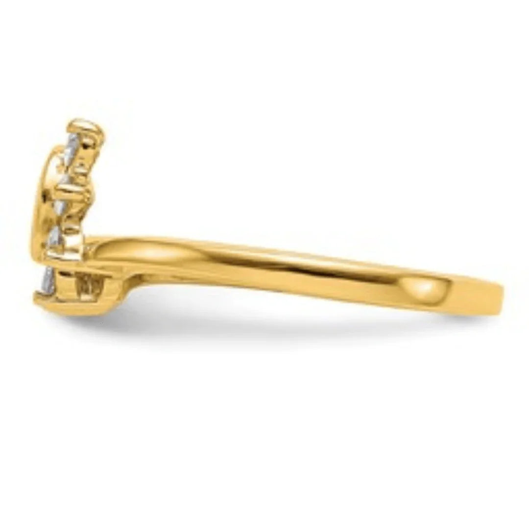 14K Yellow Gold Lab Diamond Wrap Enhancer Ring - Fine Diamond