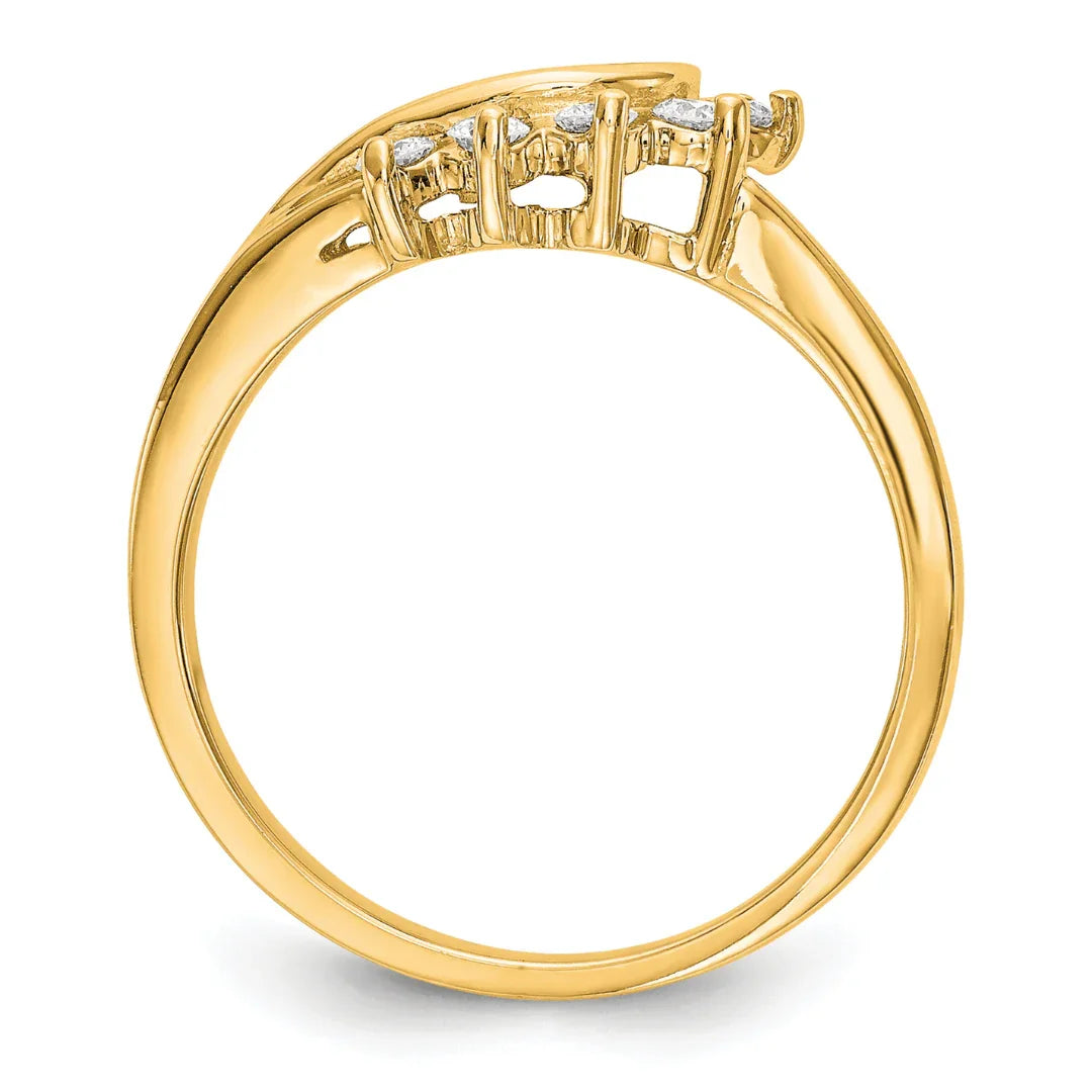 14K Yellow Gold Lab Diamond Wrap Enhancer Ring - Fine Diamond
