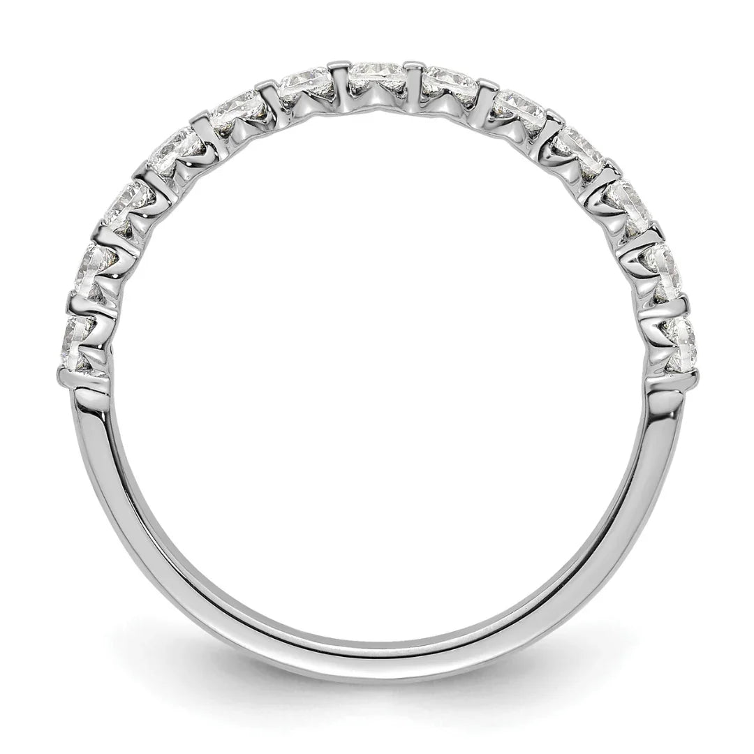 14K Gold Lab Grown Diamond Half Eternity Band Ring - Fine Diamond