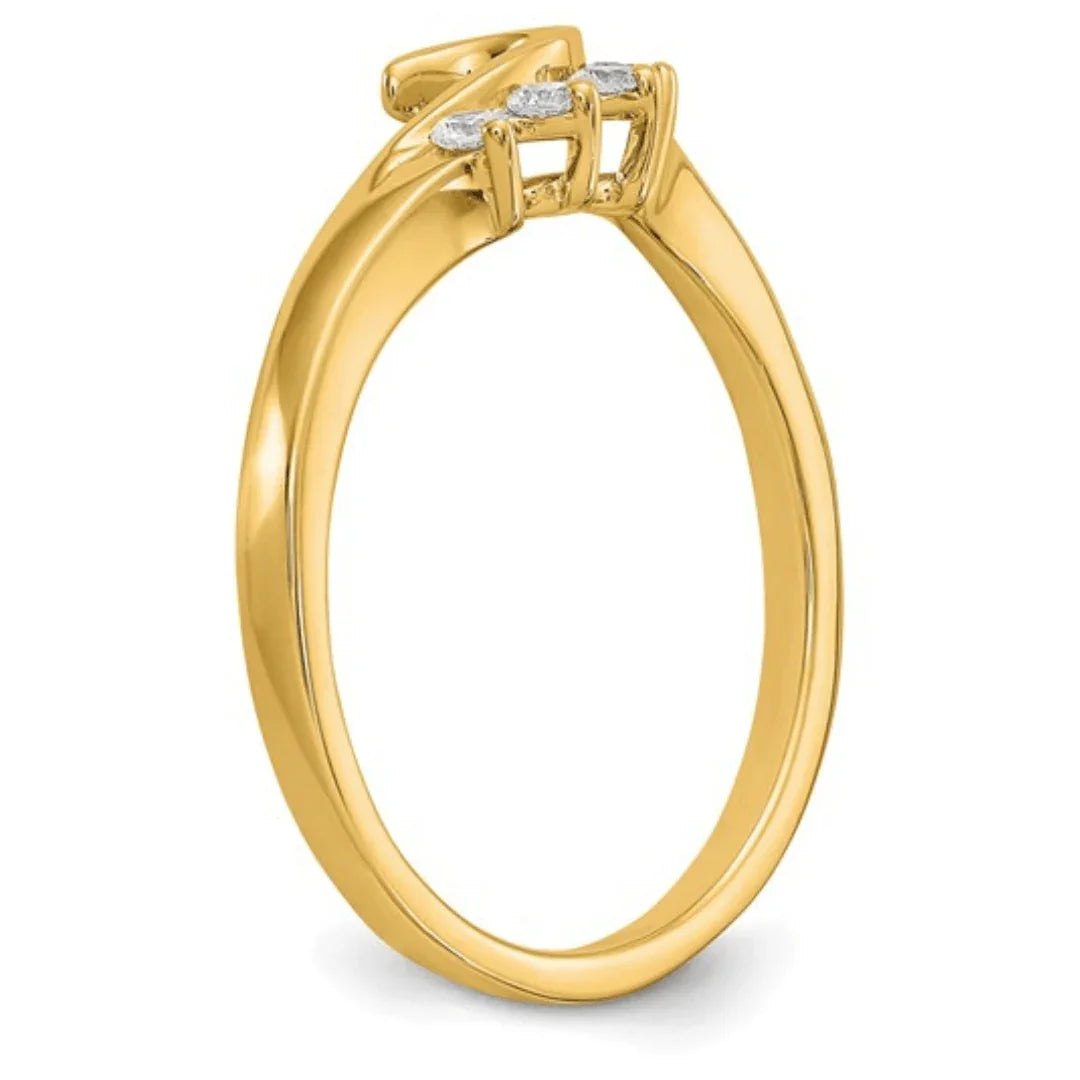 14K Yellow Gold Lab Diamond Wrap Enhancer Ring - Fine Diamond