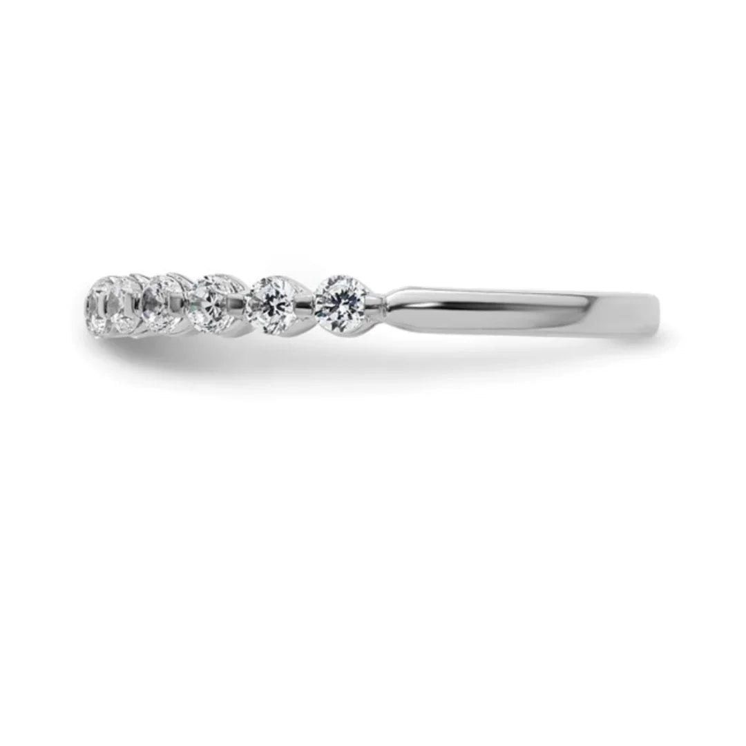 14K Gold Lab Grown Diamond Half Eternity Band Ring - Fine Diamond