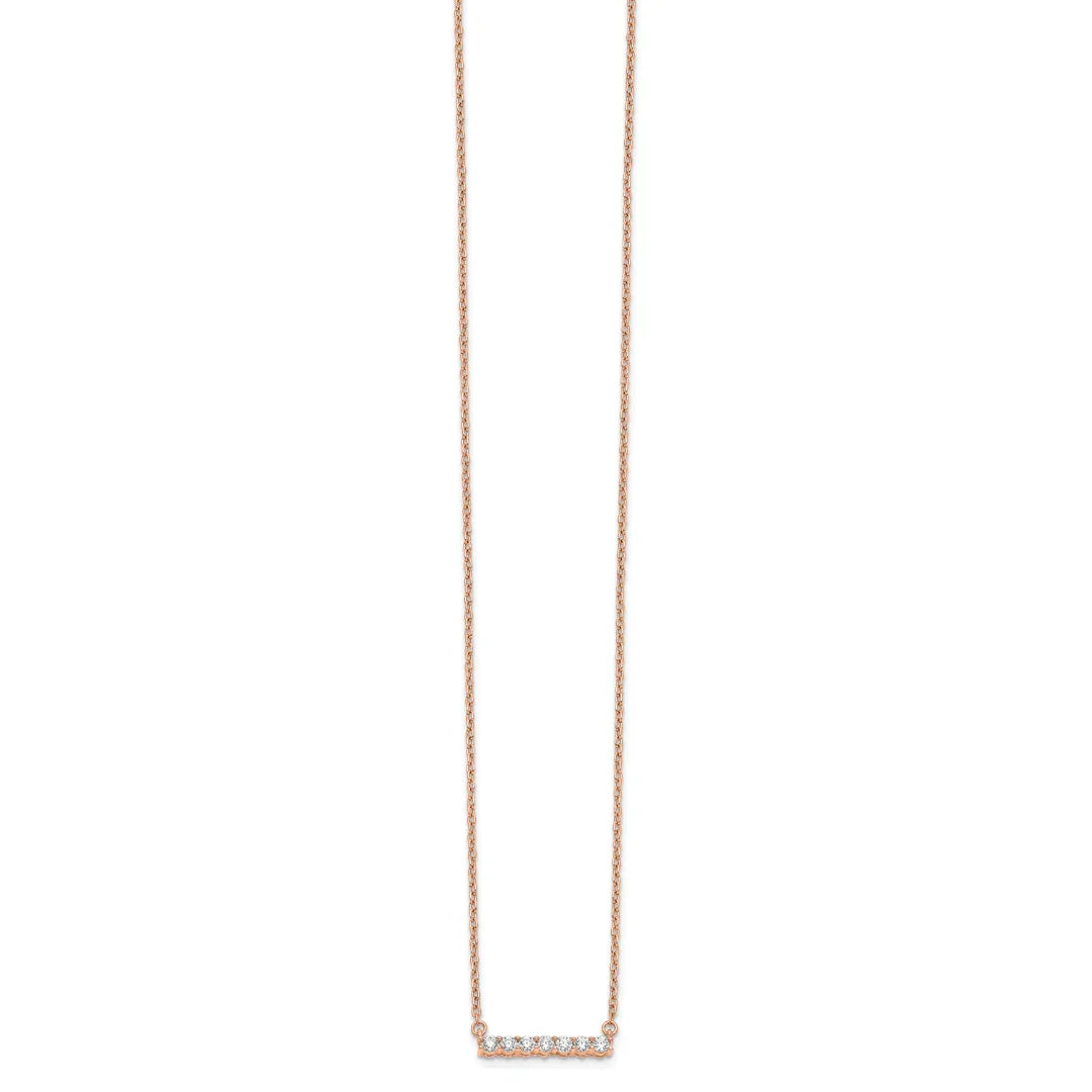 14K Gold Lab Grown Diamond Bar Necklace - Fine Diamond