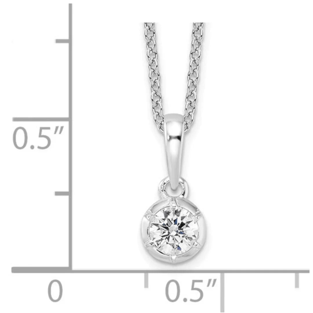 14K White Gold Lab Grown Diamond Solitaire Necklace - Fine Diamond
