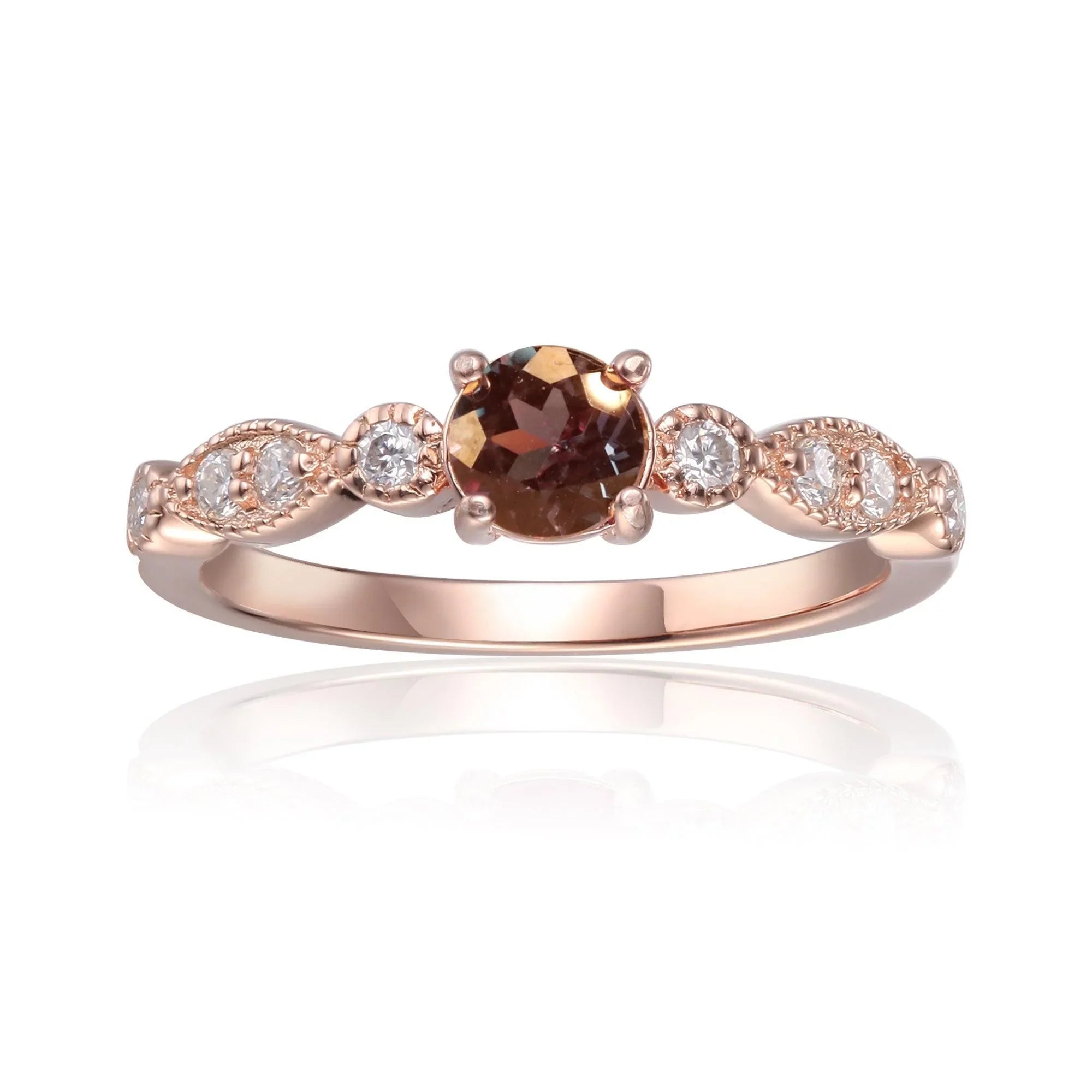 Alexandrite Solitaire Engagement Ring - Fine Diamond