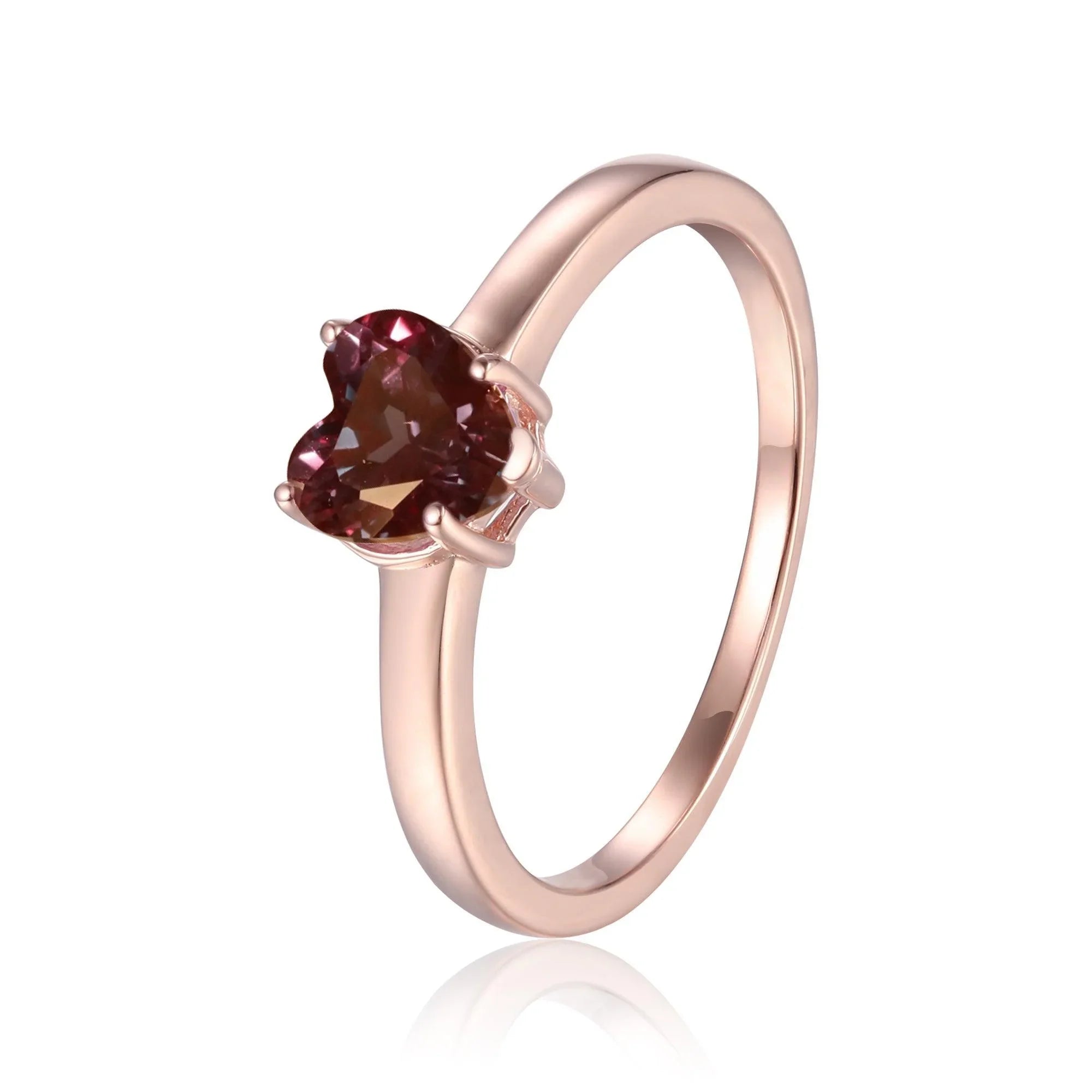 Alexandrite Solitaire Heart Ring - Fine Diamond