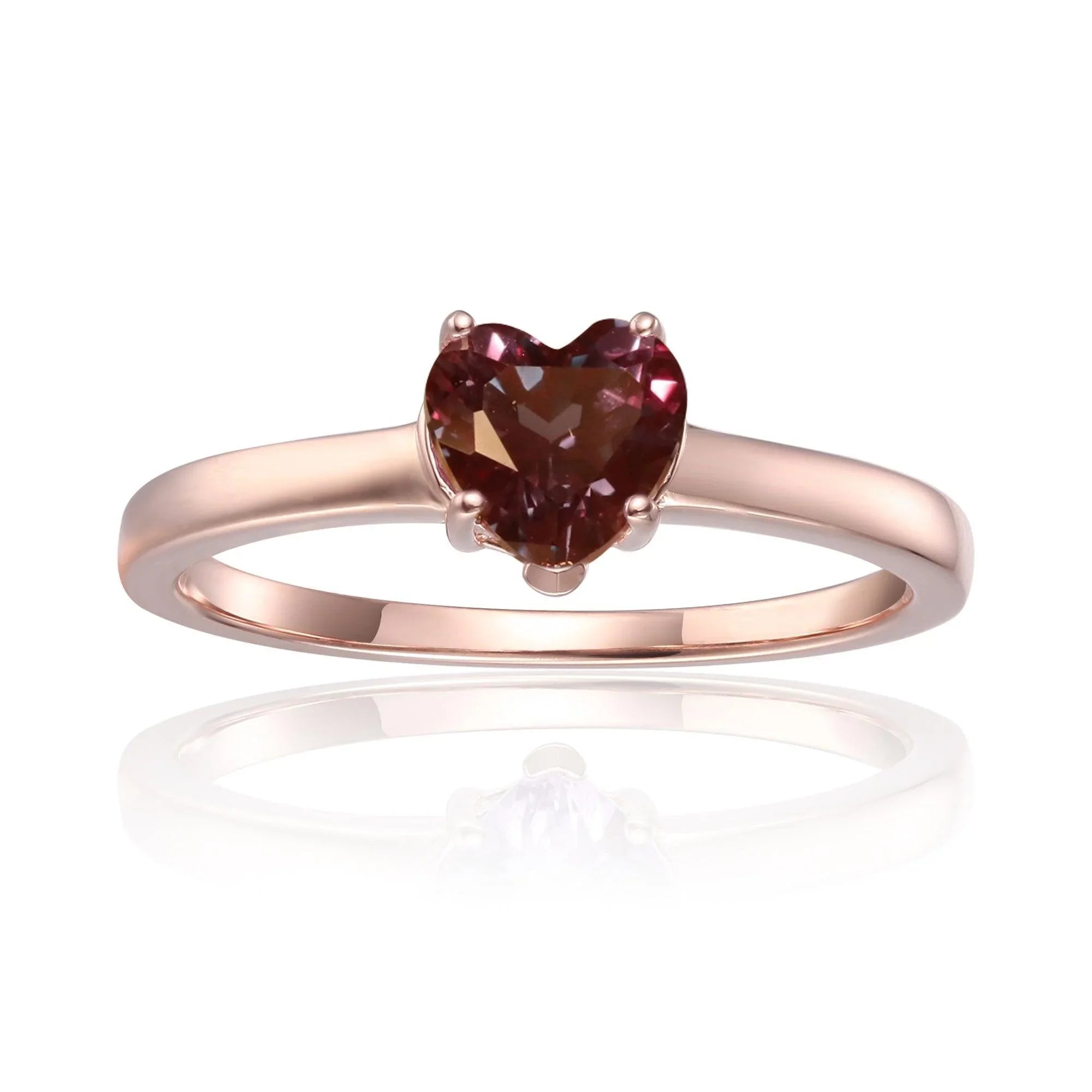 Alexandrite Solitaire Heart Ring - Fine Diamond