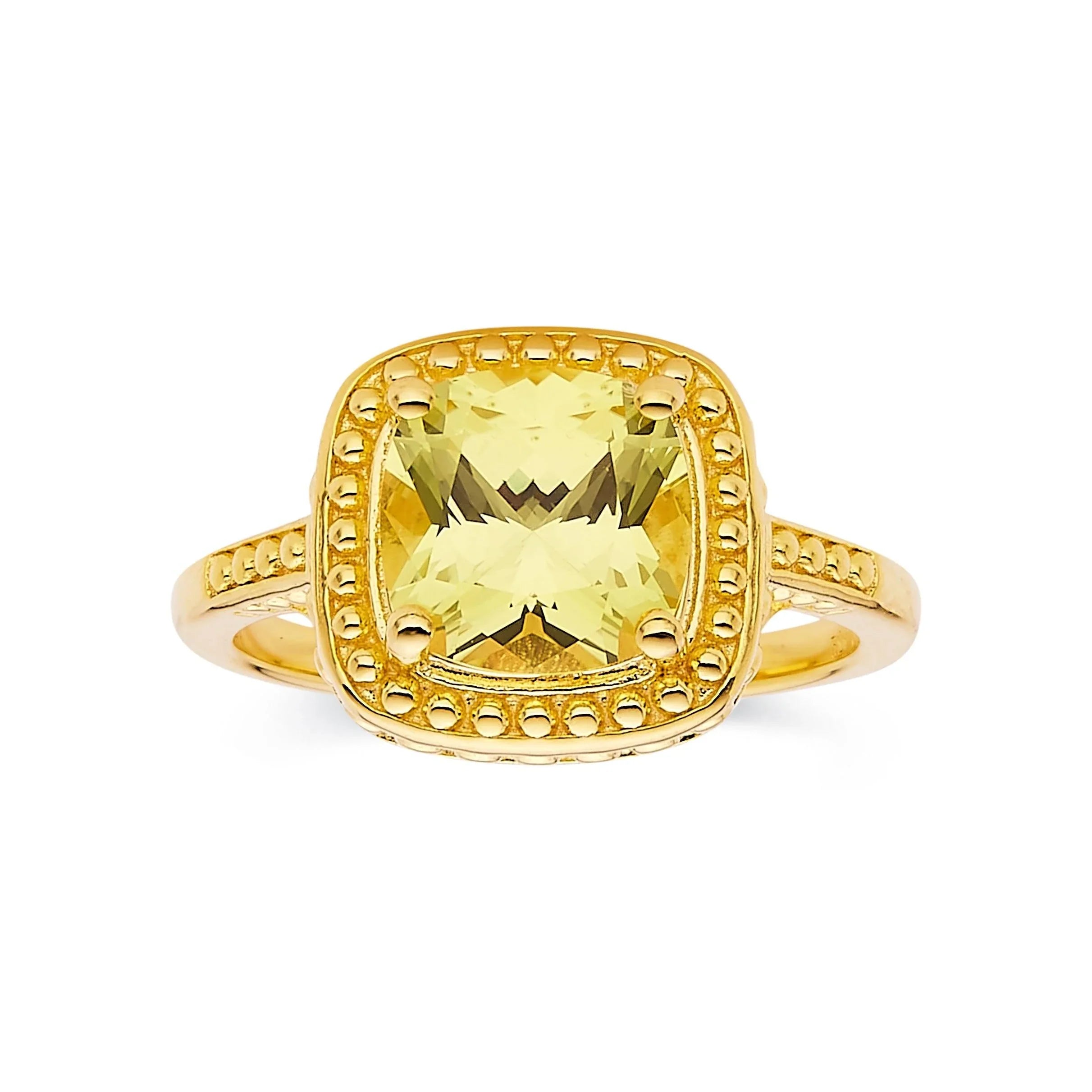 Yellow Sapphire Cushion Statement Ring - Fine Diamond