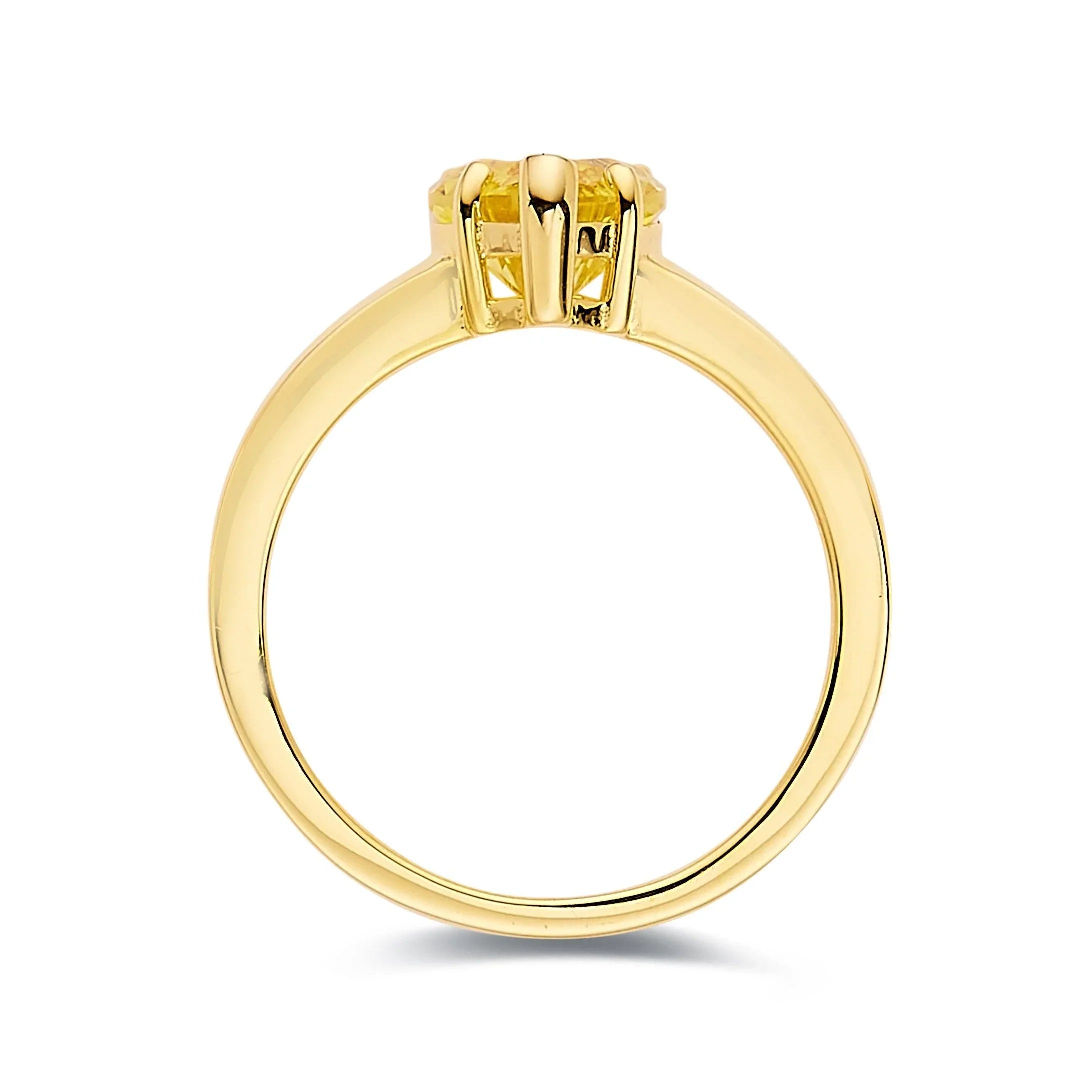 Yellow Sapphire Heart Ring - Fine Diamond