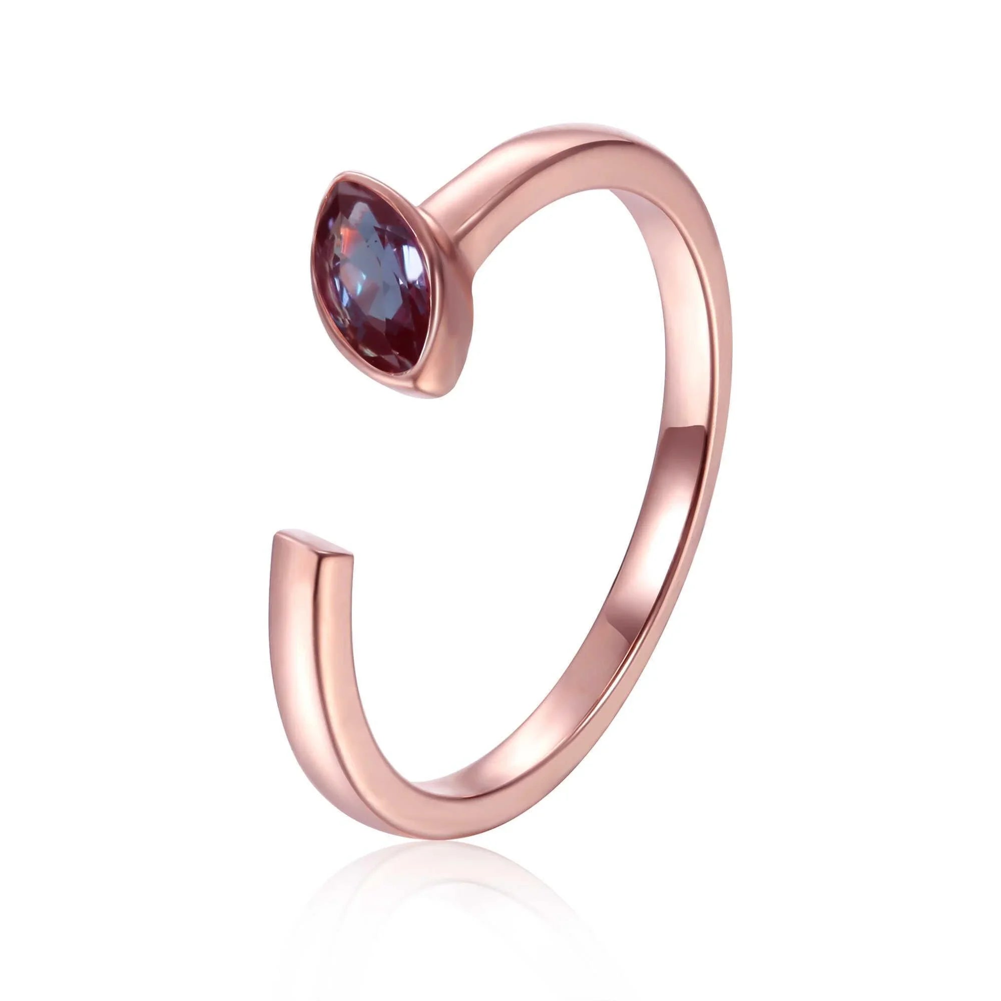 Alexandrite Marquise Open Ring - Fine Diamond