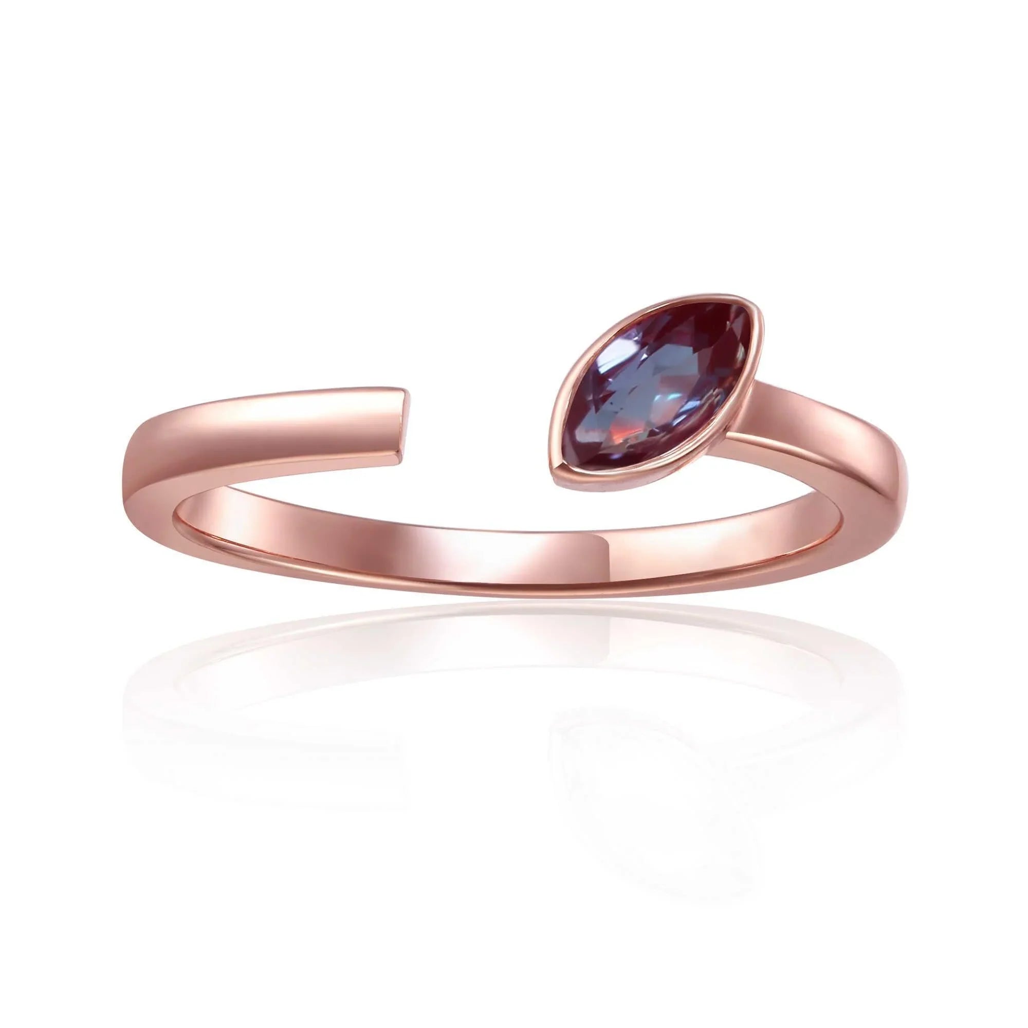 Alexandrite Marquise Open Ring - Fine Diamond
