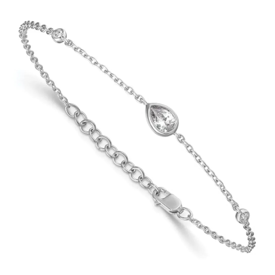 14k White Gold 3/8 Carat Lab Grown Diamond Tennis Bracelet - Fine Diamond
