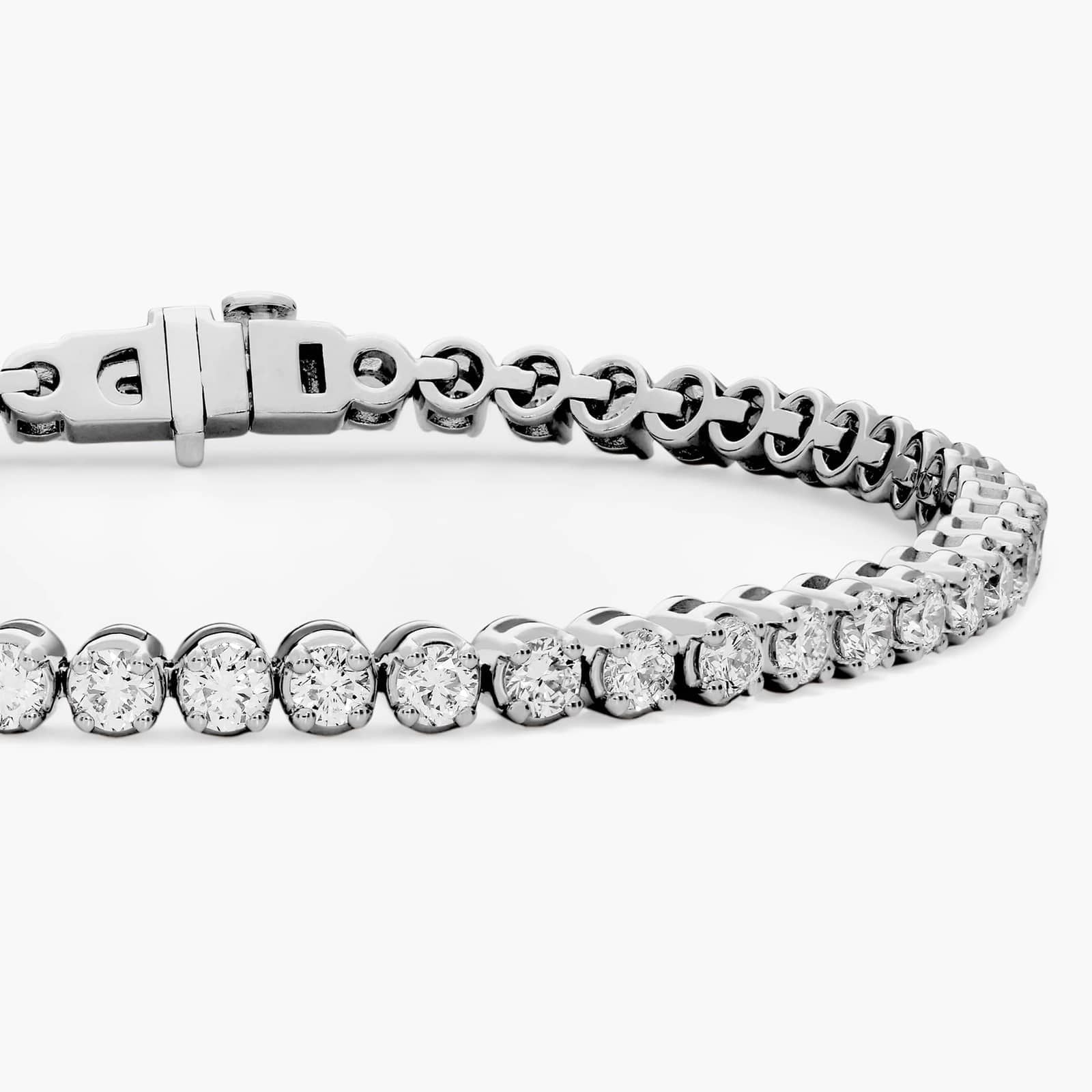 14k White Gold Lab Diamond Tennis Bracelet 5ct