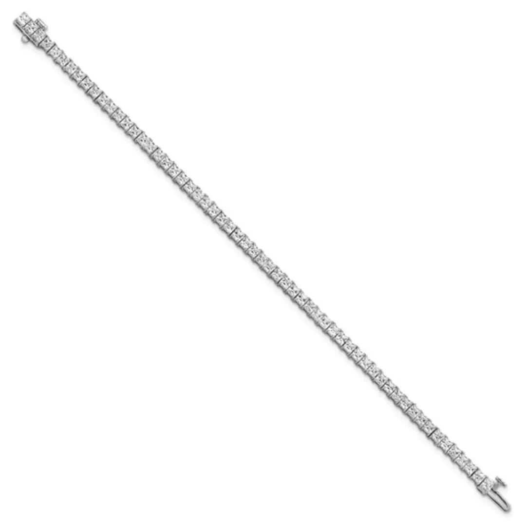 14k White Gold 7 Carat Lab Diamond Tennis Bracelet - Fine Diamond
