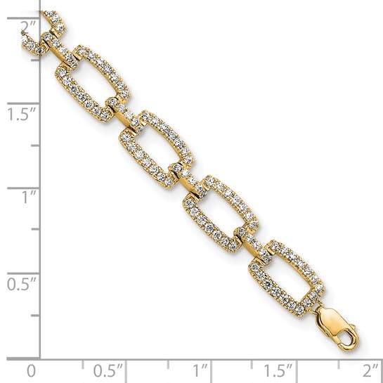 14k Yellow Gold 5/8 Carat Lab Grown Diamond Link Bracelet - Fine Diamond
