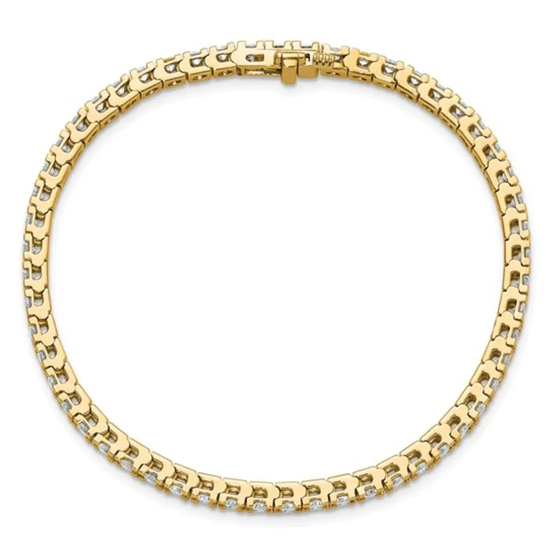 14K Yellow Gold Lab Grown Diamond Tennis Bracelet - Fine Diamond