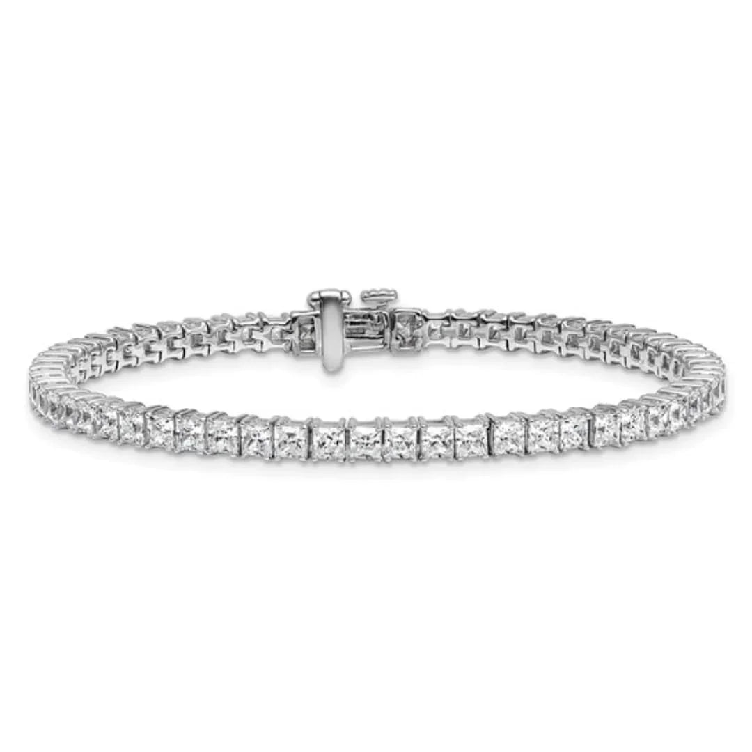 14k White Gold 7 Carat Lab Diamond Tennis Bracelet - Fine Diamond