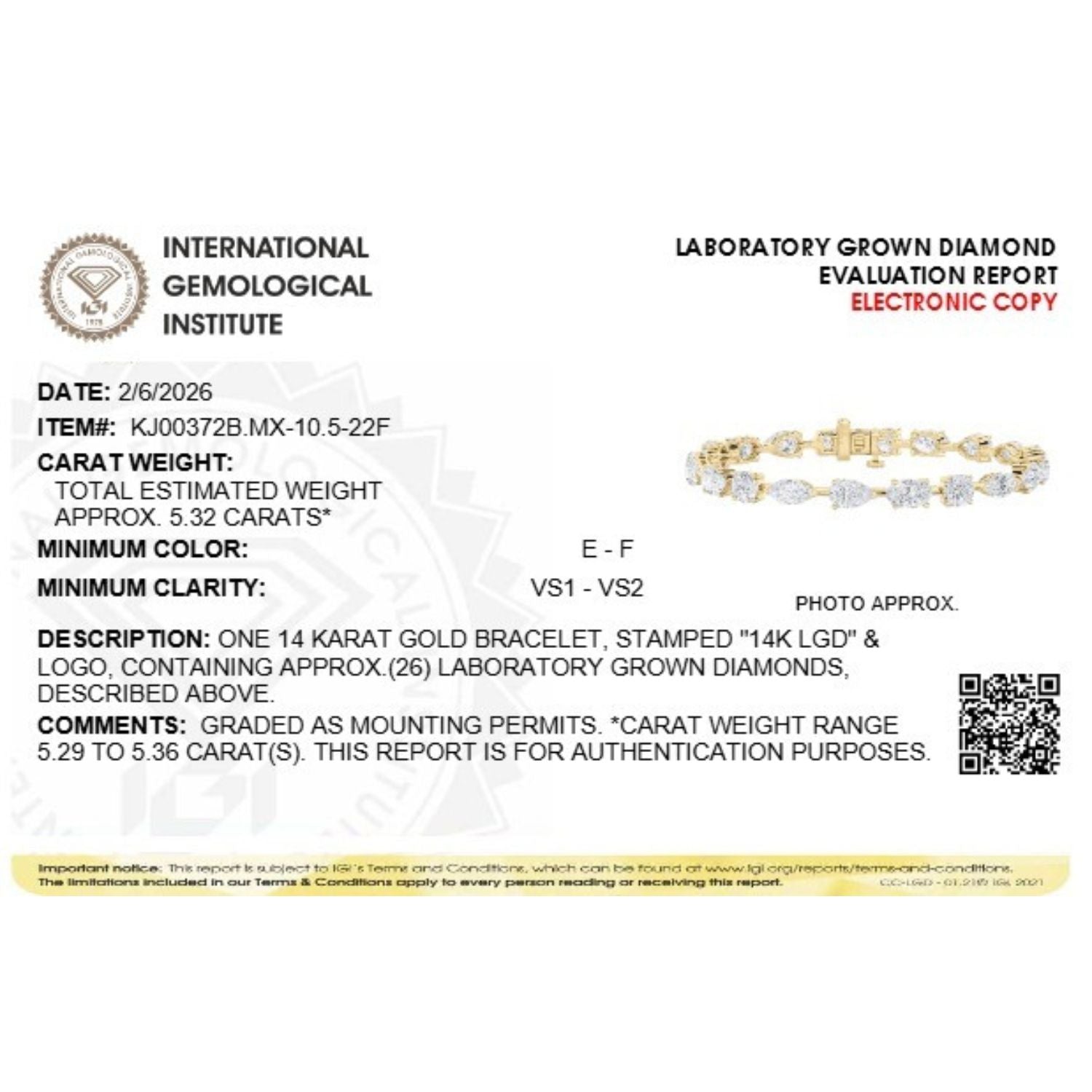 10.5Cttw Mix Shaped Lab Grown Diamond (F/VS) North South Bracelet in 14K Gold
