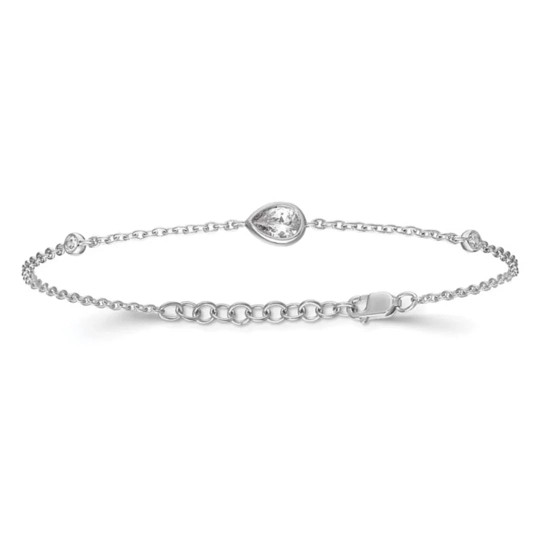 14k White Gold 3/8 Carat Lab Grown Diamond Tennis Bracelet - Fine Diamond