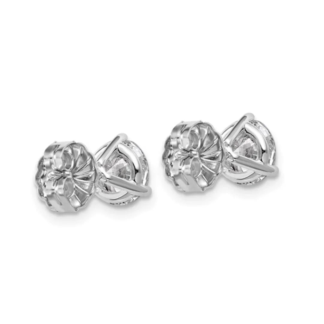 14K White Gold Round Shape Lab Grown Diamond Stud Earrings - Fine Diamond