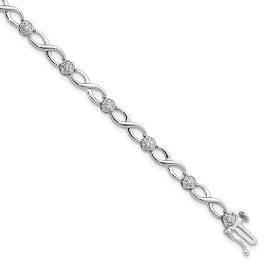 14k White Gold 1/2Carat Lab Grown Diamond Infinity Bracelet - Fine Diamond