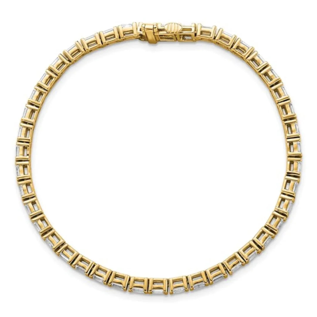 14k Yellow Gold 4 Carat Lab Diamond Tennis Bracelet - Fine Diamond