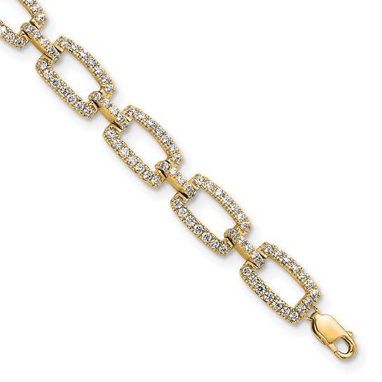 14k Yellow Gold 5/8 Carat Lab Grown Diamond Link Bracelet - Fine Diamond