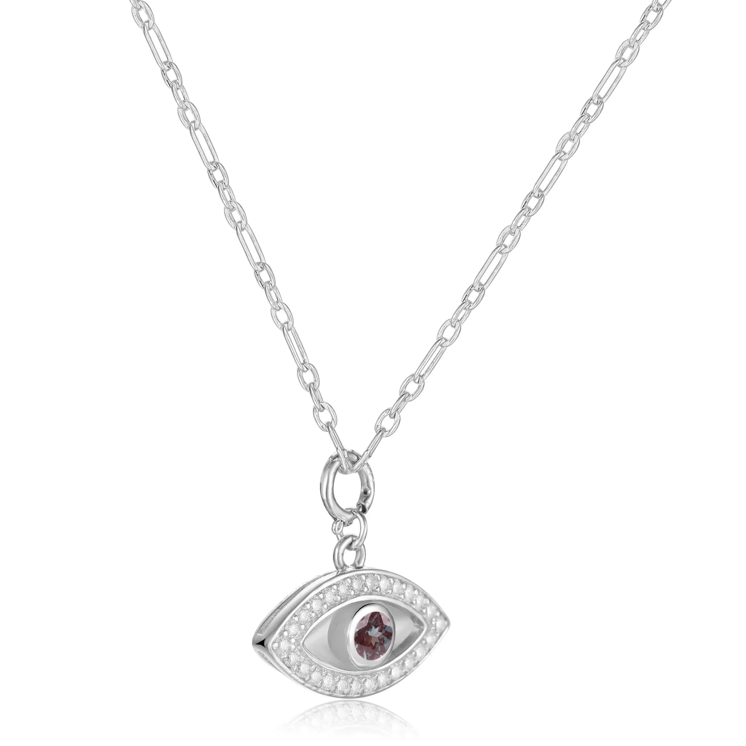 Alexandrite Evil Eye Necklace - Fine Diamond