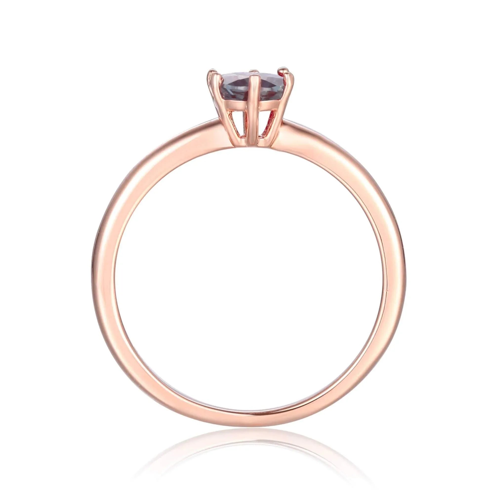 Alexandrite Solitaire Ring - Fine Diamond
