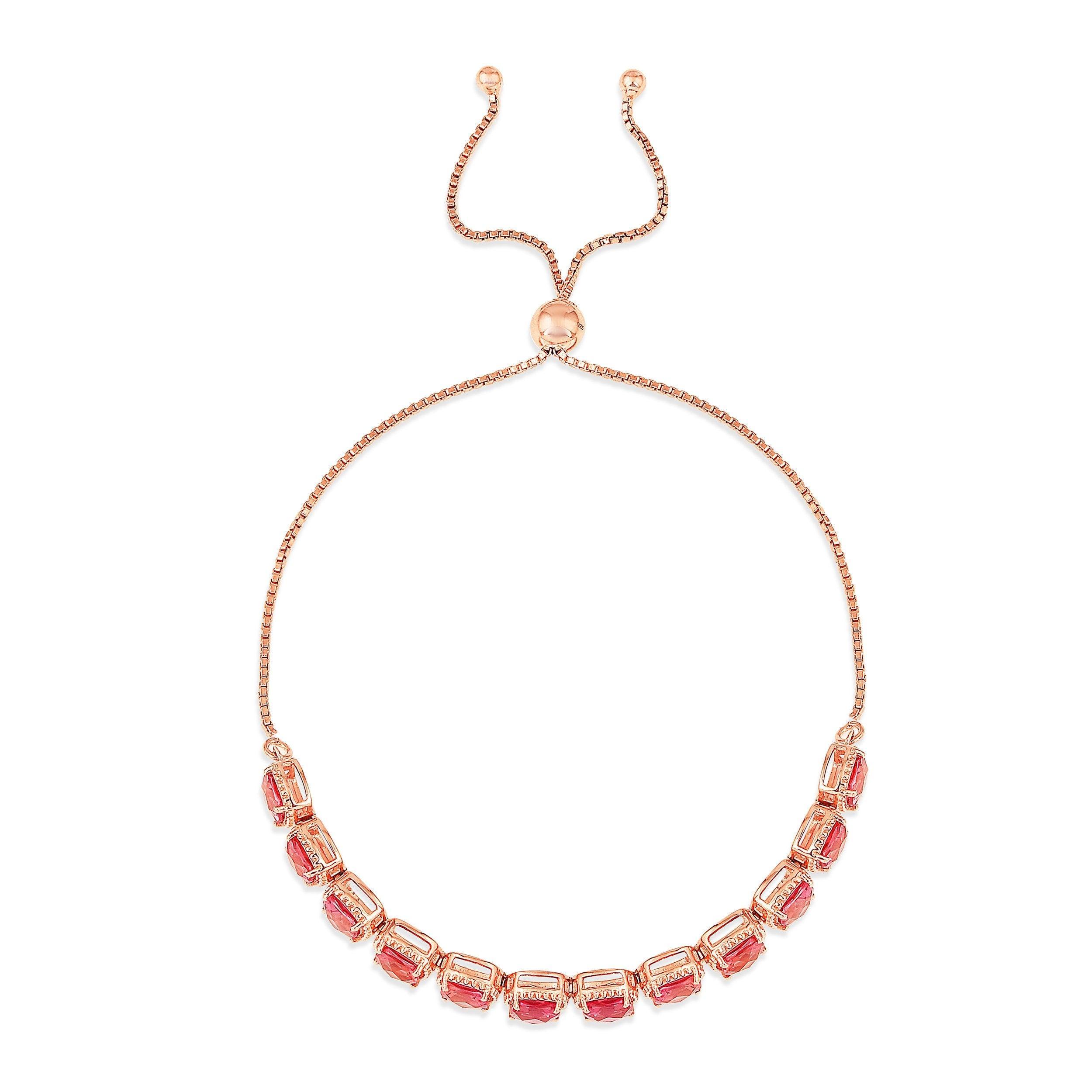 Peach Sapphire Tennis Bracelet - Fine Diamond