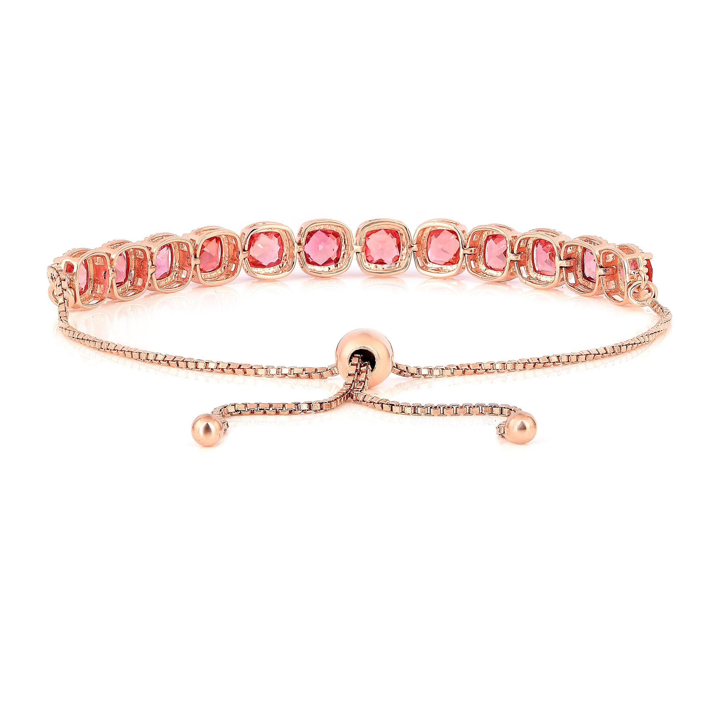 Peach Sapphire Tennis Bracelet - Fine Diamond