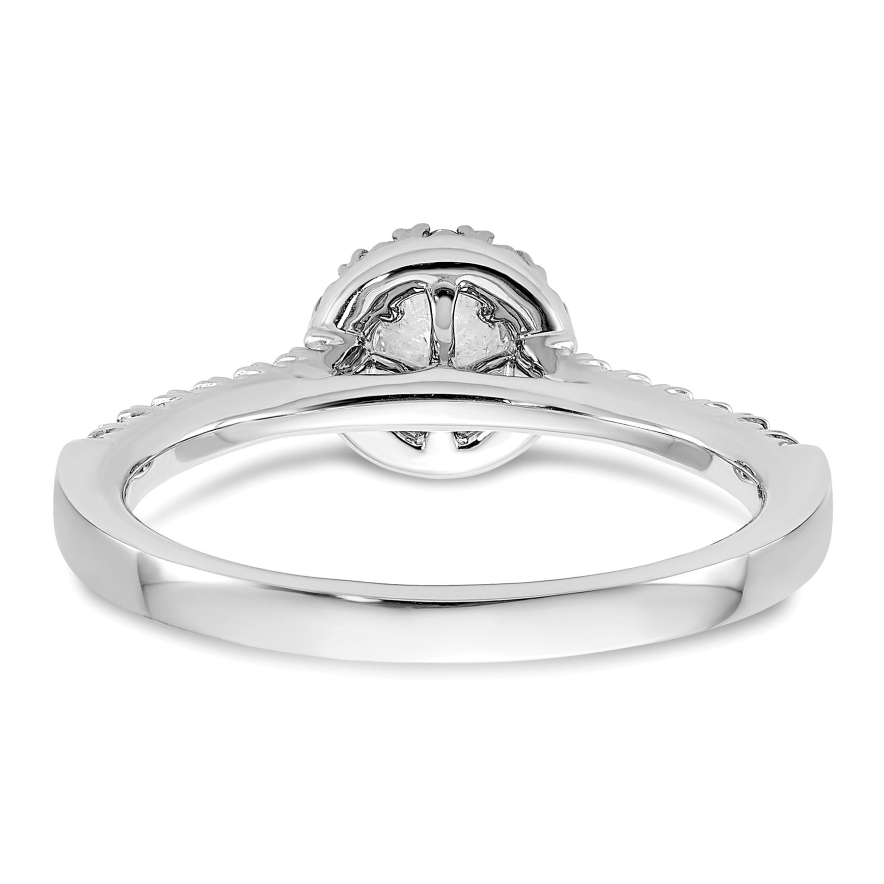 14k Lab Grown Diamond Round Halo Semi Mount Engagement Ring