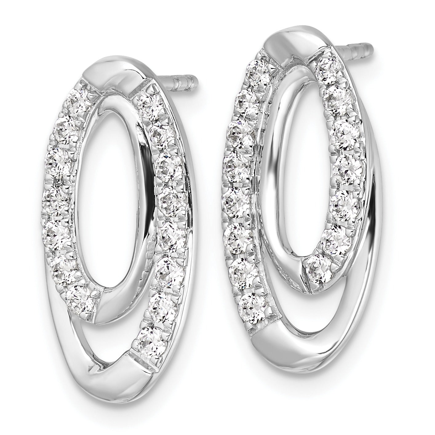 14k White Gold Lab Grown Diamond Oval Earrings