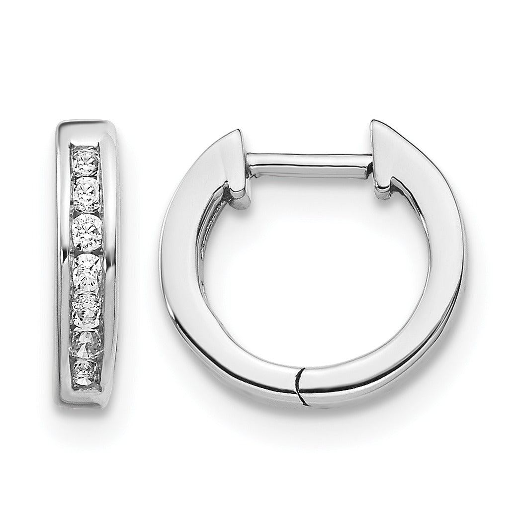Lab Grown Diamond Hinged Hoop 14k Gold Earrings 0.125 Ct