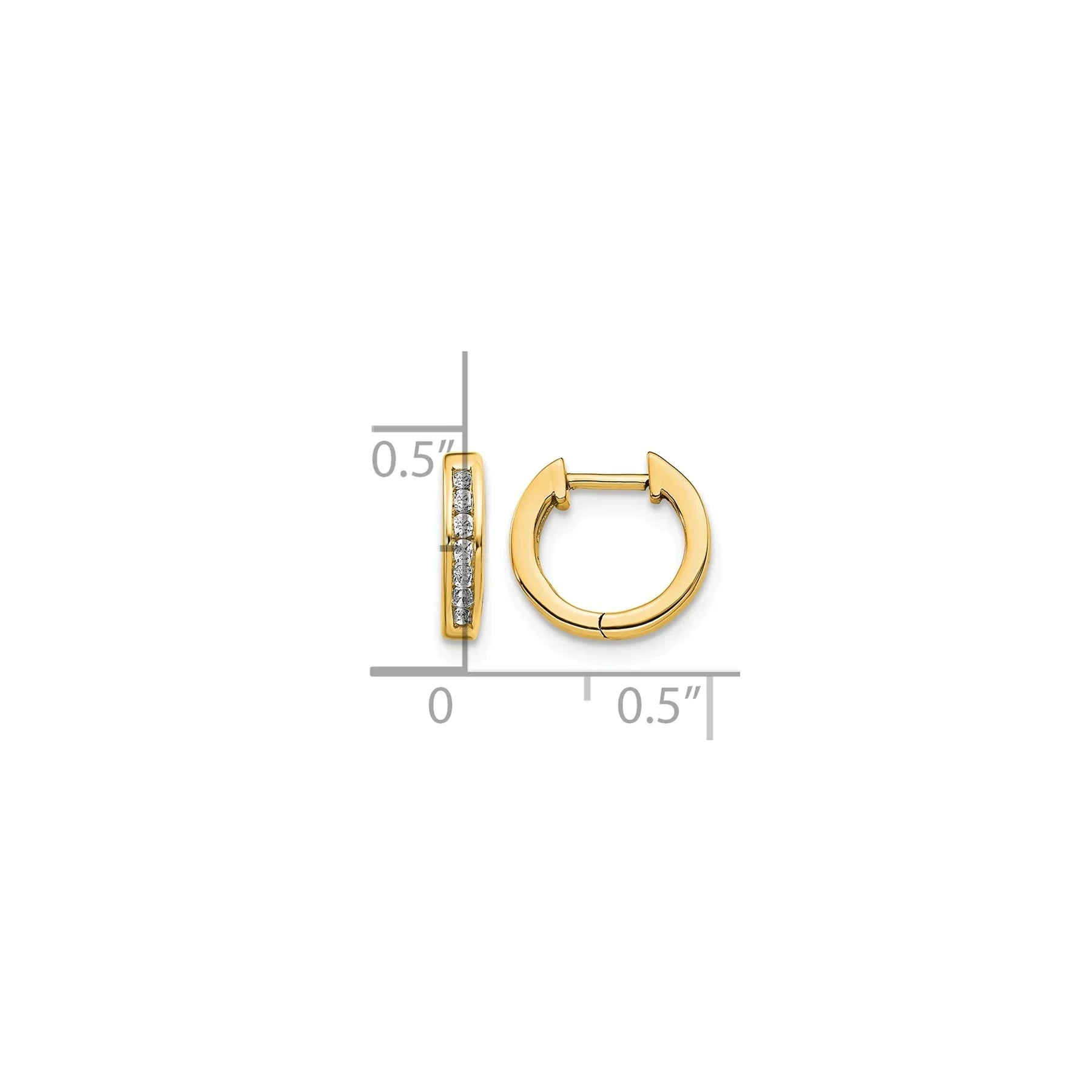 Lab Grown Diamond Hinged Hoop 14k Gold Earrings - Fine Diamond