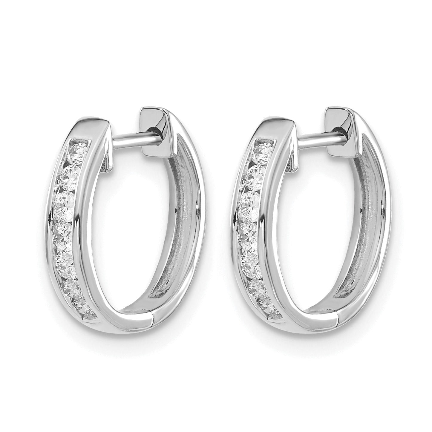 14k Gold Lab Grown Diamond Hinged Hoop Earrings 0.25 Ct