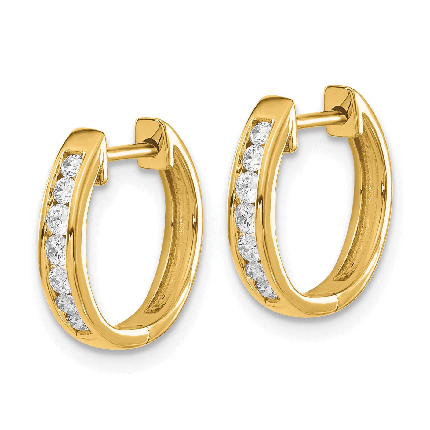 14k Gold Lab Grown Diamond Hinged Hoop Earrings 0.25 Ct
