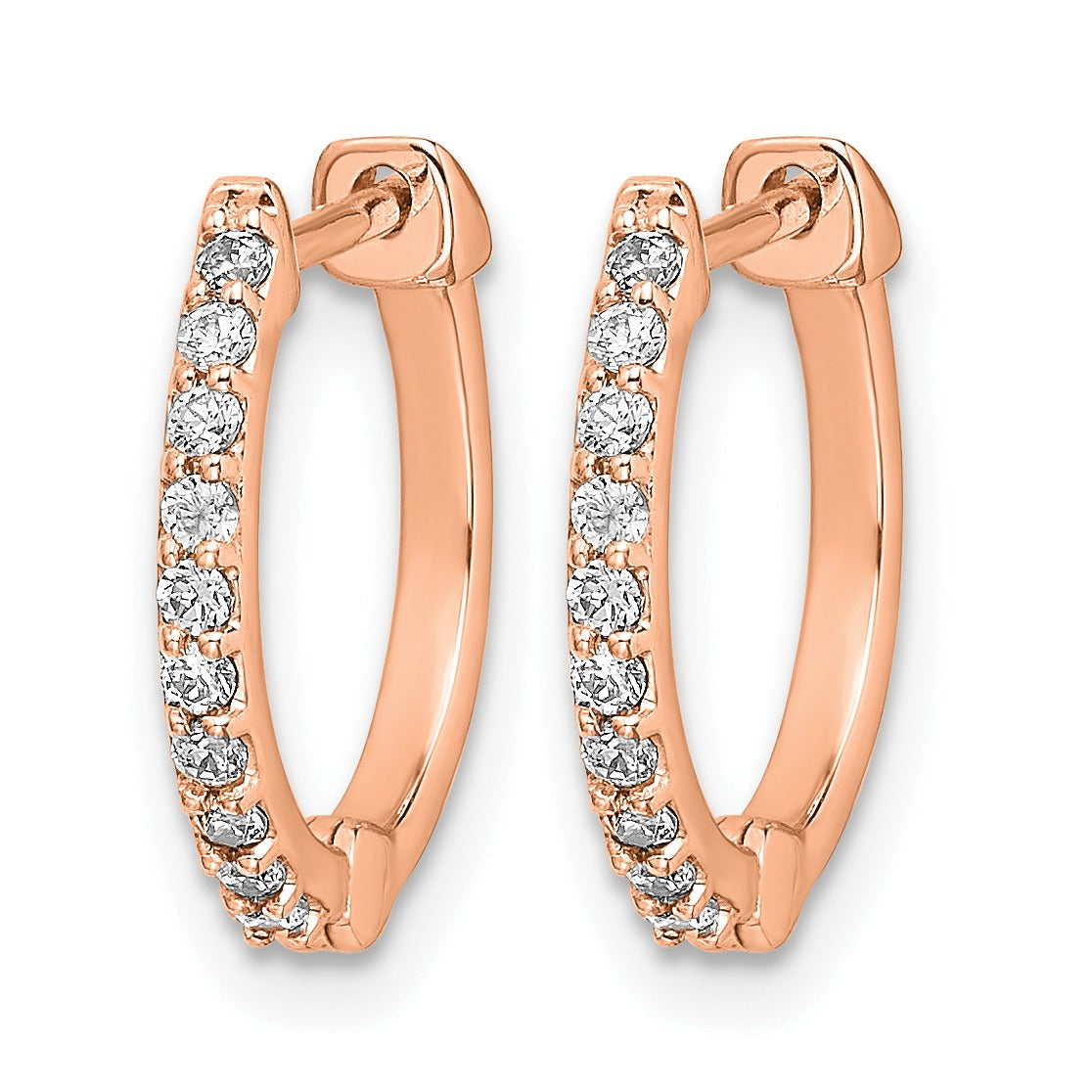 14k Gold Lab Grown Diamond Hinged Hoop Earrings