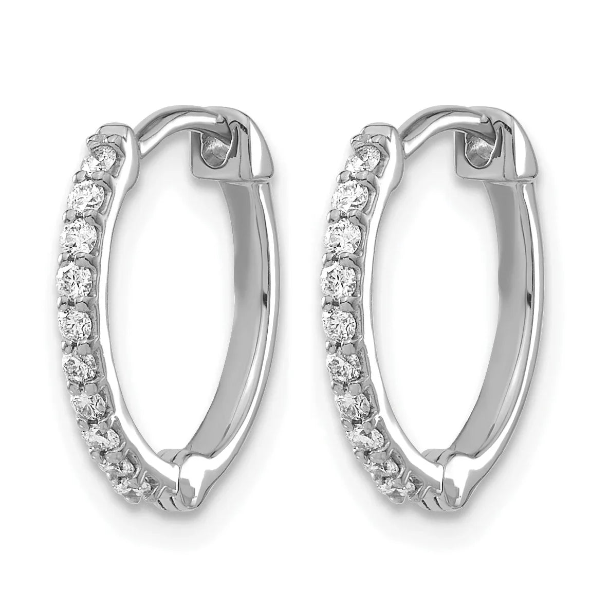 14k Gold Lab Grown Diamond Hinged Hoop Earrings - Fine Diamond