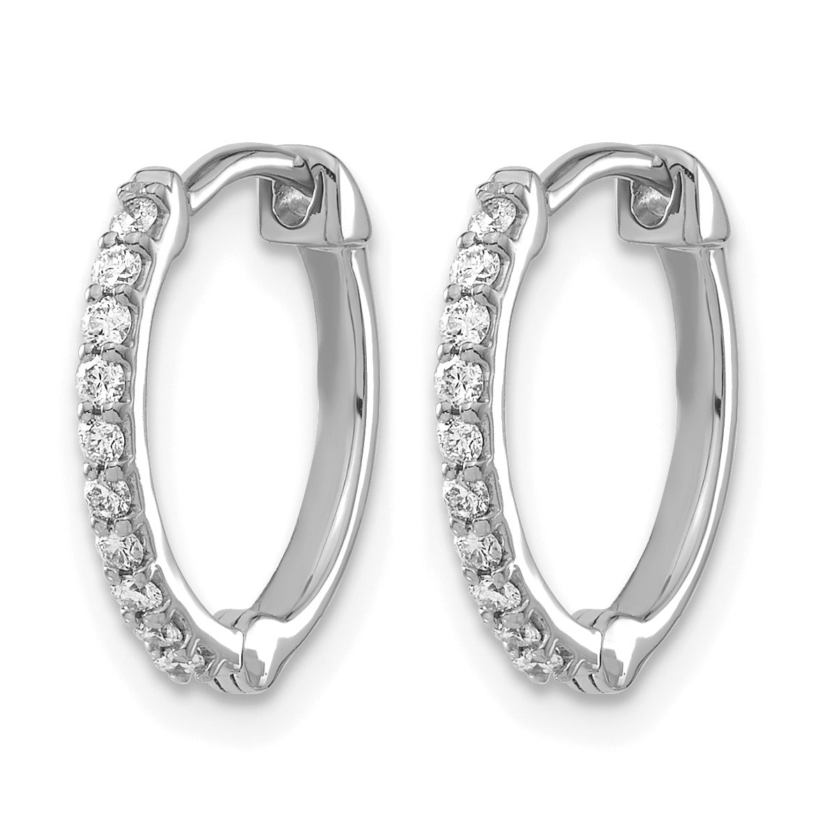 14k Gold Lab Grown Diamond Hinged Hoop Earrings 0.2 Ct