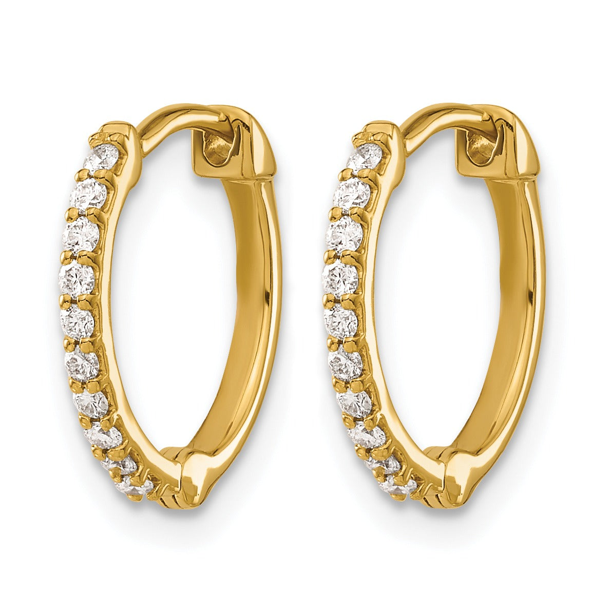14k Gold Lab Grown Diamond Hinged Hoop Earrings