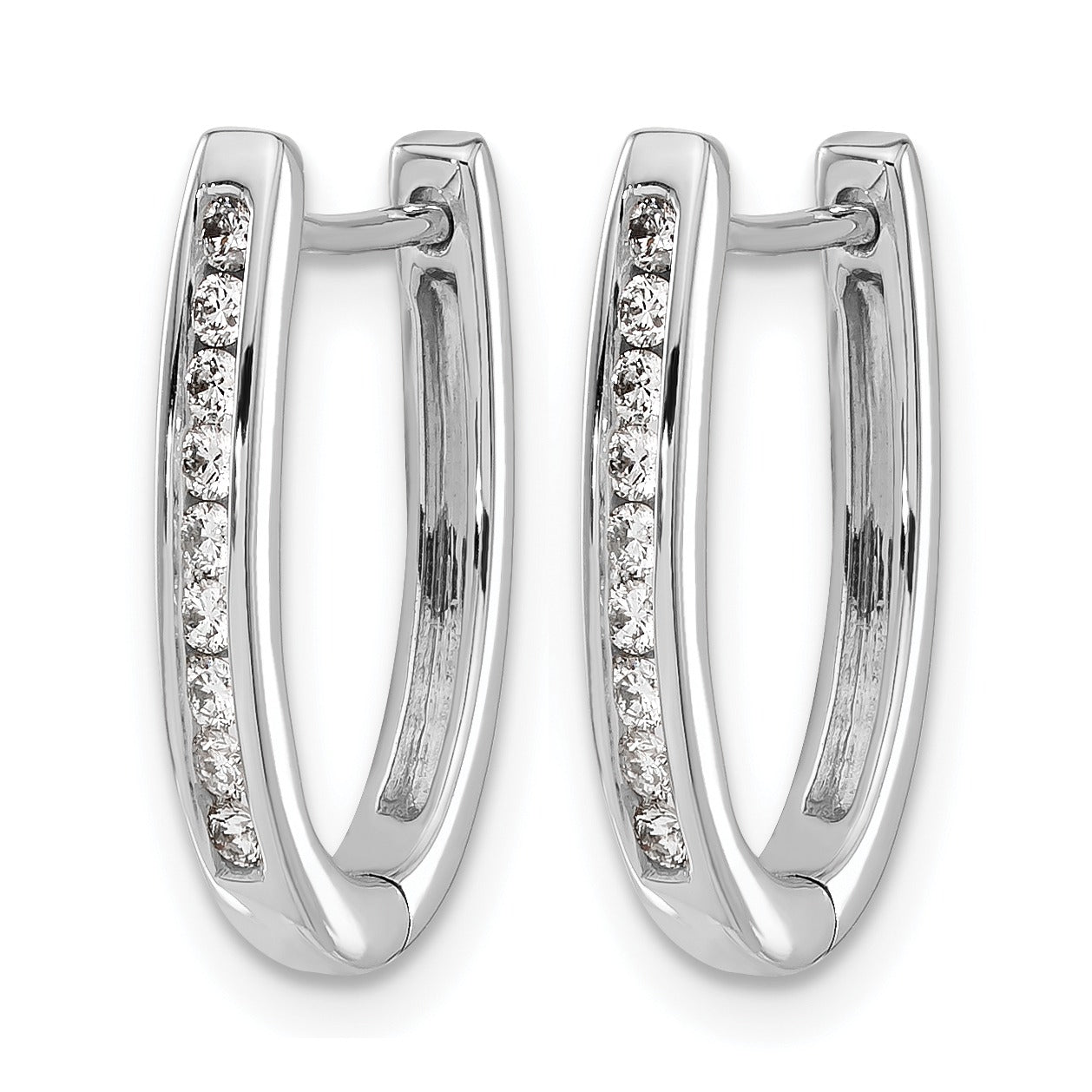 14k Gold Lab Grown Diamond Hinged Hoop Earrings 0.25 Ct