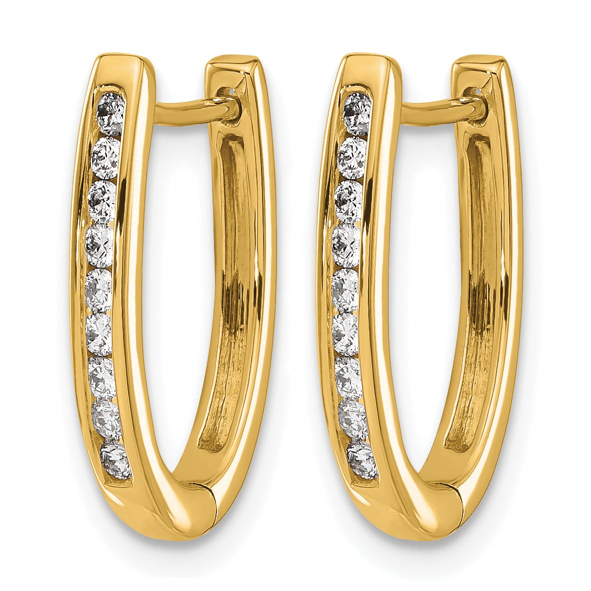 14k Gold Lab Grown Diamond Hinged Hoop Earrings 0.25 Ct