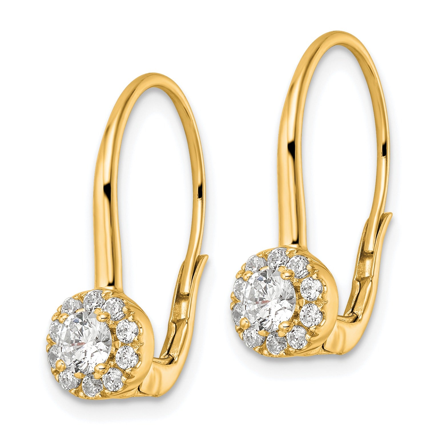 14k Gold Lab Grown Diamond Drop Leverback Earrings