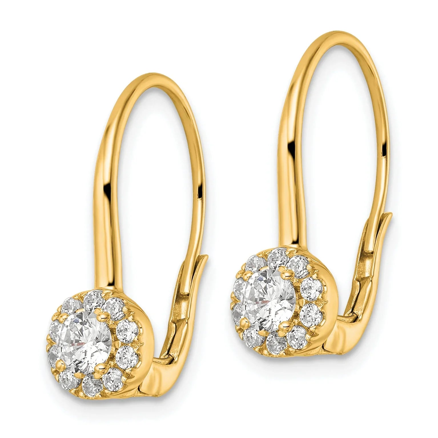 14k Gold Lab Grown Diamond Drop Leverback Earrings - Fine Diamond