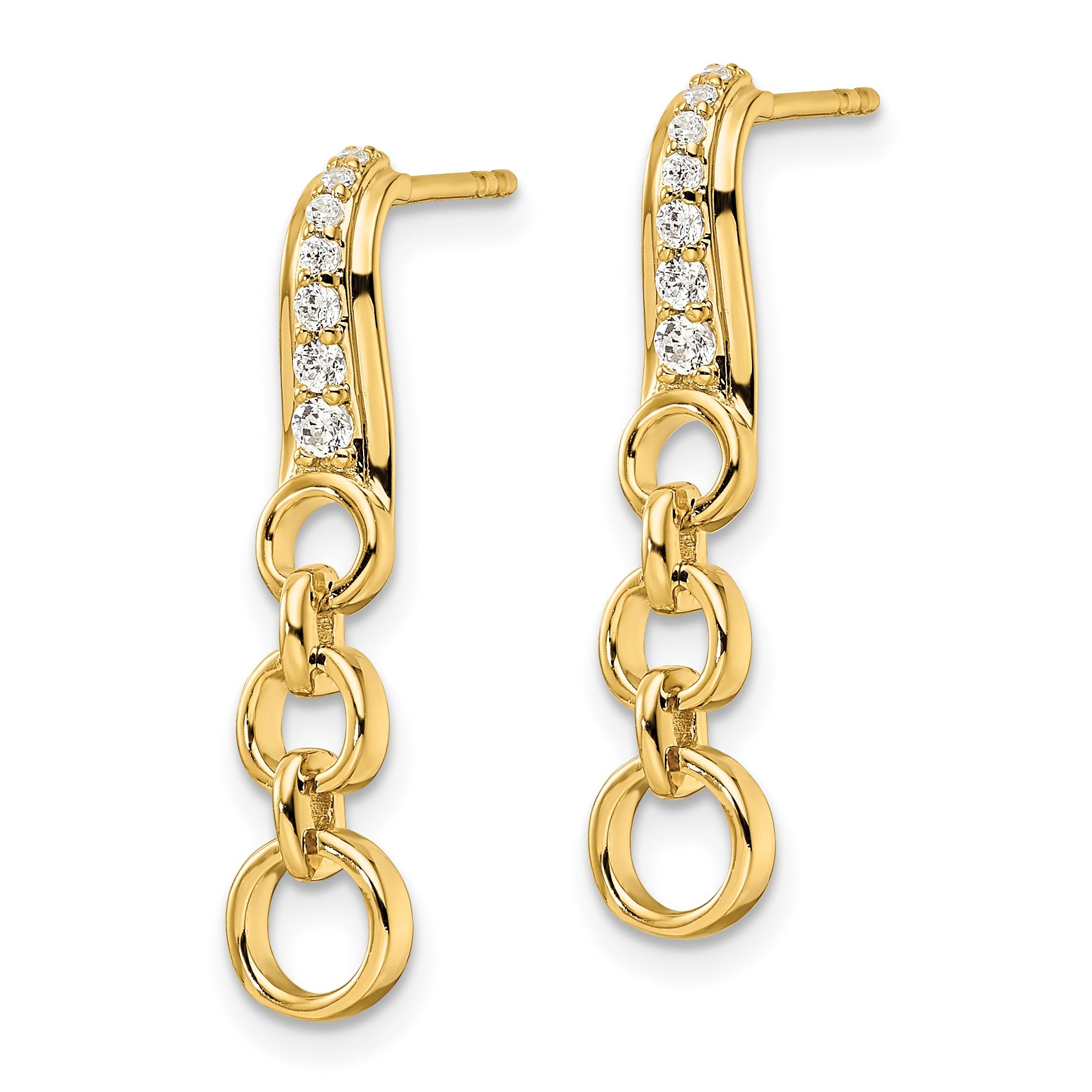 14k 1/8 carat Lab Grown Diamond Post Dangle Earrings