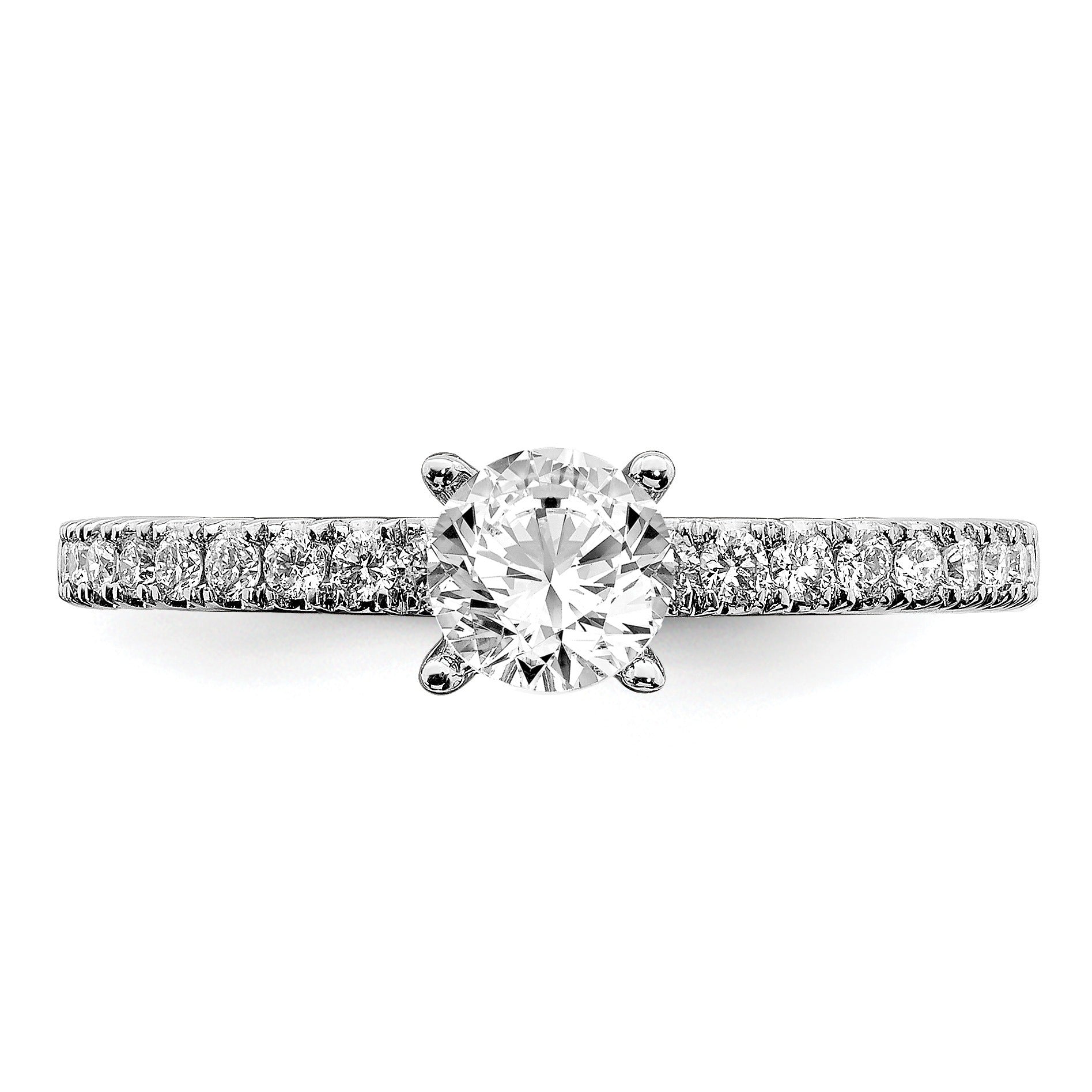 14k White Gold Lab Grown Diamond Round Engagement Ring 0.75 Ct