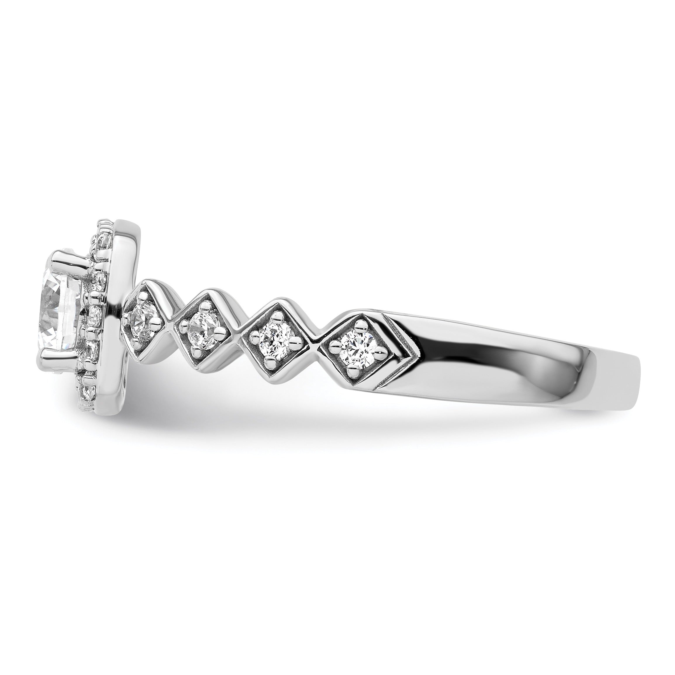 14k White Gold Lab Grown Diamond Halo Engagement Ring